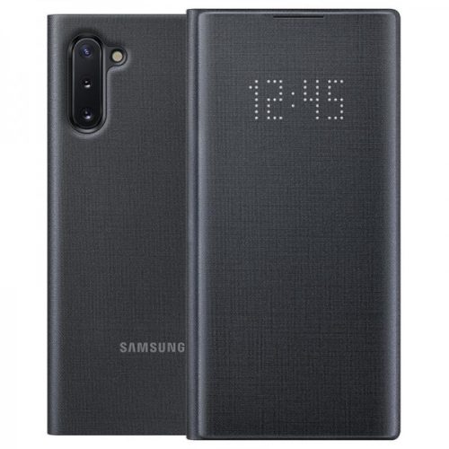 Samsung gyári LED View Case cover Samsung Galaxy Note 10 (EF-NN970PBE) oldalra nyíló tok, fekete
