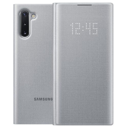 Samsung gyári LED View Case cover Samsung Galaxy Note 10 (EF-NN970PSE) oldalra nyíló tok, ezüst
