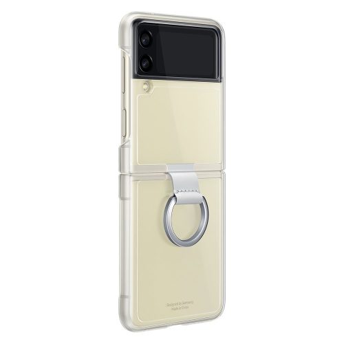 Samsung gyári Silicone Metal Ring Samsung Galaxy Z Flip 3 (EF-QF711CTEGWW) hátlap, tok, átlátszó