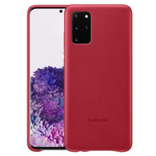 Samsung gyári Leather Cover Samsung Galaxy S20 Plus eredeti bőr (EF-VG985LRE) hátlap, tok, piros