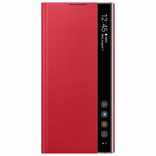 Samsung gyári Clear View Case cover Samsung Galaxy Note 10 (EF-ZN970CRE) oldalra nyíló tok, piros