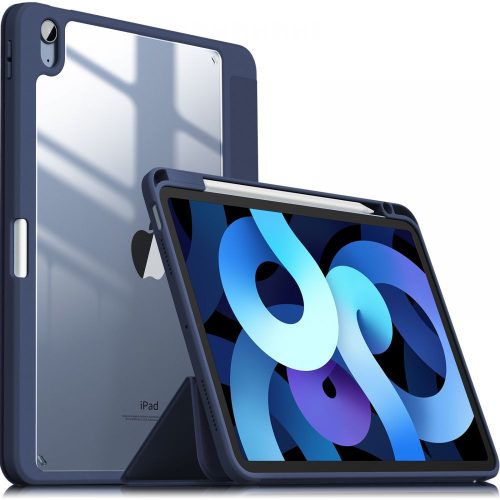 Infiland Crystal Case iPad Air 4 (2020) oldalra nyíló tok, sötétkék