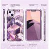Supcase Cosmo iPhone 14 hátlap, tok, márvány mintás, lila