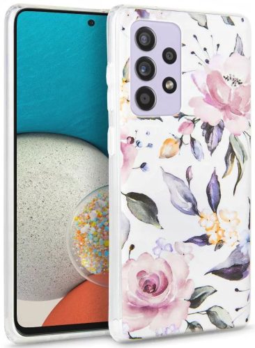 Tech-Protect Floral Samsung Galaxy A53 5G hátlap, tok, mintás, fehér