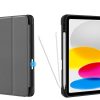 Tech-Protect Smartcase Pen iPad 10.9", 10. gen. (2022) oldalra nyíló okos tok, érintőceruza tartóval, fekete