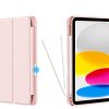 Tech-Protect Smartcase Pen iPad 10.9", 10. gen. (2022) oldalra nyíló okos tok, érintőceruza tartóval, rózsaszín