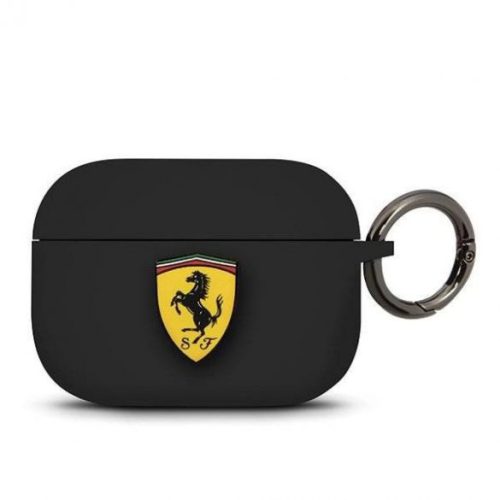 Ferrari Apple Airpods Pro Logo szilikon (FEACAPSILGLBK) tok, fekete
