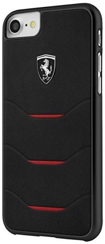 Ferrari iPhone 6 Plus/7 Plus/8 Plus Heritage Genuine Leather eredeti bőr (FEHSEHCP7LBK) hátlap, tok kártyatartóval, fekete