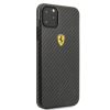 Ferrari iPhone 11 Pro Max On Track Carbon Effect (FESPCHCN65CBBK) hátlap, tok, fekete
