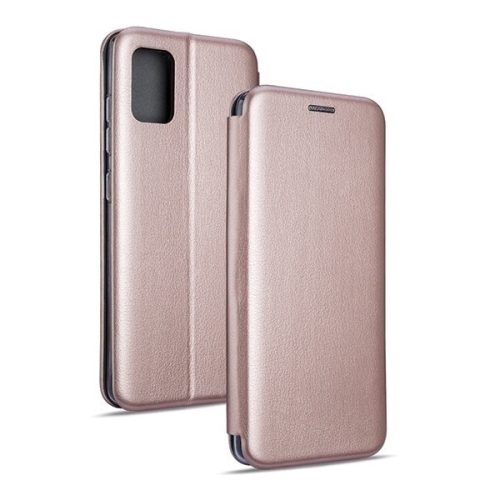 Smart Diva Samsung Galaxy A20s oldalra nyíló tok, rozé arany