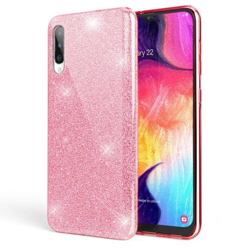 Glitter 3in1 Case Huawei Y6 (2018) hátlap, tok, rózsaszín