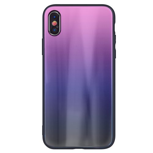 Aurora Glass iPhone 7/8/SE (2020) hátlap, tok, rózsaszín-fekete