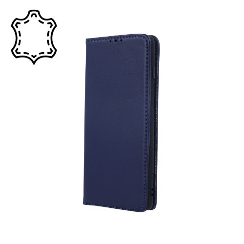 Genuine Leather Smart Pro Samsung Galaxy A20e eredeti bőr oldalra nyíló tok, kék