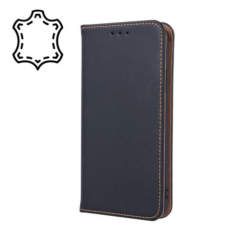 Genuine Leather Smart Pro Xiaomi Redmi Note 8T eredeti bőr oldalra nyíló tok, fekete