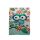 Green Owl univerzális flip tok 9-10 colos tablethez, mintás, színes