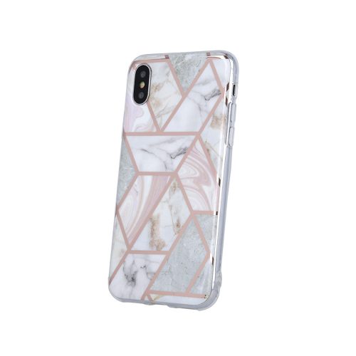 Geometric Marmur Case iPhone 12 Mini hátlap, tok, rózsaszín