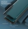 Eco Leather View Case Xiaomi Redmi Note 10/Note 10S oldalra nyíló tok sötétzöld