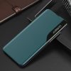 Eco Leather View Case Samsung Galaxy A22 4G oldalra nyíló tok, sötétzöld