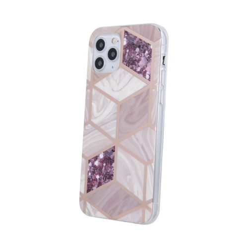 Geometric Marmur Case iPhone 13 Mini 5,4", hátlap, tok, rózsaszín