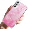 Gold Glam Case Samsung Galaxy S21 FE hátlap, tok, rózsaszín