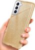 Glitter 3in1 Case Samsung Galaxy S21 FE hátlap, tok, arany