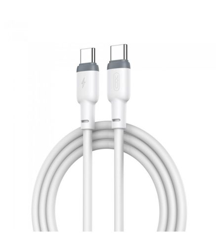 XO NB183B USB-C/USB-C töltőkábel, 60W, 1m, fehér