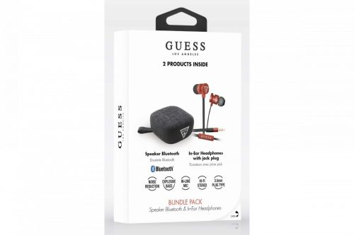 Guess GUBPERSPRE Bundle In-Ear Headset, vezetékes fülhallgató és Bluetooth Speaker hordozható hangszóró, piros