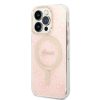 Guess iPhone 14 Pro 4G Print MagSafe (GUBPP14LH4EACSP) hátlap, tok és Magsafe vezeték nélküli wireless töltő, rózsaszín