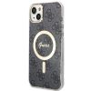 Guess iPhone 14 4G Print MagSafe (GUBPP14SH4EACSK) hátlap, tok és Magsafe vezeték nélküli wireless töltő, fekete