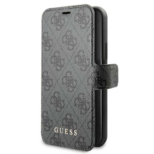 Guess iPhone 11 Pro Charms Collection 4G (GUFLBKSN584GG) oldalra nyíló tok, sötétszürke