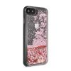 Guess iPhone 7/8/SE (2020) Glitter Floating Hearts, (GUHCI8GLHRERG) hátlap, tok, rózsaszín