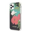 Guess iPhone 11 Pro Flower Shiny N.1 (GUHCN58IMLFL01) hátlap, tok, mintás, fekete