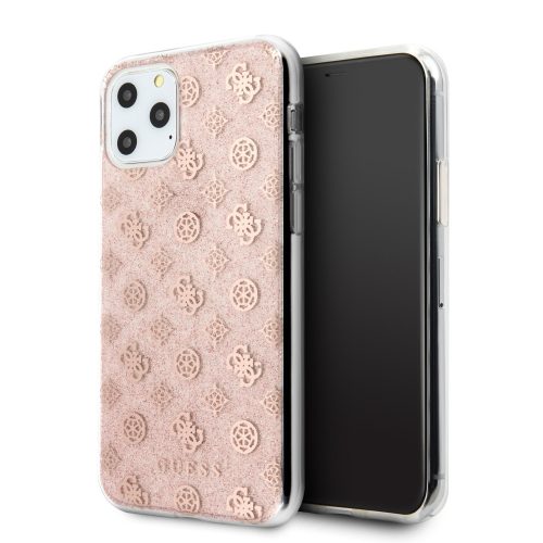 Guess iPhone 11 Pro 4G Glitter Peony (GUHCN58TPERG) hátlap, tok, rózsaszín
