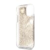 Guess iPhone 11 Liquid Glitter Hearts (GUHCN61GLHFLGO) hátlap, tok, arany