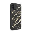 Guess iPhone 11 Marble Glass márvány mintás (GUHCN61MGGBK) hátlap, tok, fekete