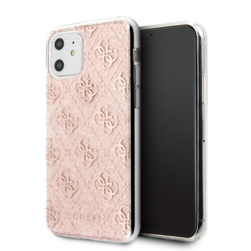 Guess iPhone 11 4G Glitter Diamond (GUHCN61PCU4GLPI) hátlap, tok, rózsaszín