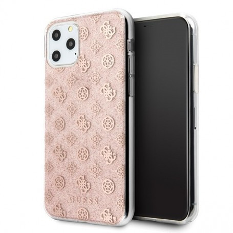 Guess iPhone 11 4G Glitter Peony (GUHCN61TPERG) hátlap, tok, rózsaszín