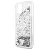Guess iPhone 11 Pro Max Glitter Hearts (GUHCN65GLHFLSI) hátlap, tok, ezüst
