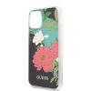 Guess iPhone 11 Pro Max Flower Shiny N.1 (GUHCN65IMLFL01) hátlap, tok, mintás, fekete