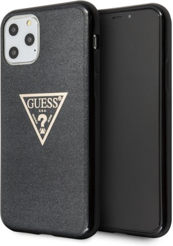 Guess iPhone 11 Pro Max 4G Solid Glitter (GUHCN65SGTLBK) hátlap, tok, fekete