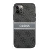 Guess iPhone 12 Pro Max 4G Printed Stripe (GUHCP12L4GDGR) hátlap, tok, szürke
