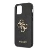 Guess iPhone 12 Pro Max Saffiano Big 4G Metal Logo (GUHCP12LSA4GGBK) hátlap, tok, fekete