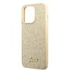 Guess iPhone 14 Pro Glitter Flakes Metal Logo (GUHCP14LHGGSHD) hátlap, tok, arany