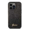 Guess iPhone 14 Pro Glitter Flakes Metal Logo (GUHCP14LHGGSHK) hátlap, tok, fekete