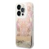Guess iPhone 14 Pro Flower Liquid Glitter (GUHCP14LLFLSD) hátlap, tok, színes