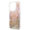 Guess iPhone 14 Pro Flower Liquid Glitter (GUHCP14LLFLSD) hátlap, tok, színes