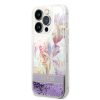 Guess iPhone 14 Pro Flower Liquid Glitter (GUHCP14LLFLSU) hátlap, tok, színes