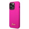 Guess iPhone 14 Pro Silicone Vintage Gold Logo (GUHCP14LSLSMF) hátlap, tok, pink
