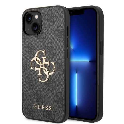 Guess iPhone 14 4G Metal Logo (GUHCP14S4GMGGR) hátlap, tok, sötétszürke