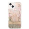 Guess iPhone 14 Flower Liquid Glitter (GUHCP14SLFLSD) hátlap, tok, színes